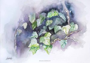 "Hiedra", acuarela sobre papel. Lorena Martínez