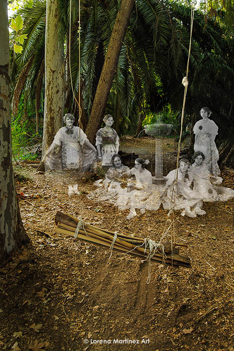 "Descanso junto al río" (2015), fotomontaje digital, 30x20cm, Lorena Martínez