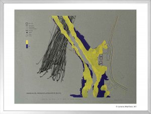 Dinámicas del paisaje de las balsas de Bolvax (1981-2015). Litografía Offset sobre papel. 70x80 cm